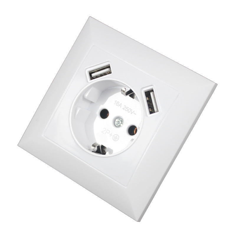 Elegant Wall Socket - White and Champagne Gold