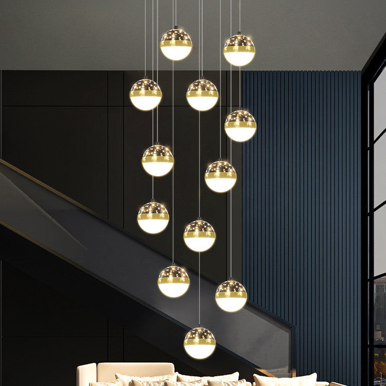 Nordic Luxury Luxury Villa Duplex Staircase Chandelier